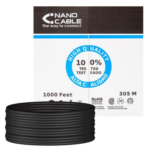 Cable De Red Bobina Cat.6 305M Rigido Utp Exterior Nanocable