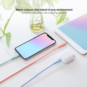 Cable Lightning A Usb 2.0 Nanocable A/M 1M 3Ud Blue Pink Green - Imagen 3