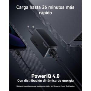 Cargador Anker 737 Prime 120w Fast Charge 2xusb-c + 1xusb-a Black - Imagen 3