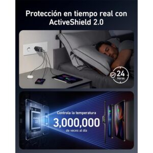 Cargador Anker 737 Prime 120w Fast Charge 2xusb-c + 1xusb-a Black - Imagen 4