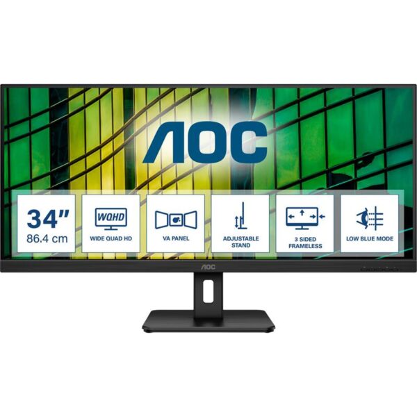Monitor Aoc 34 100Hz Wqhd Ultrawide Hdmi Displayport Black