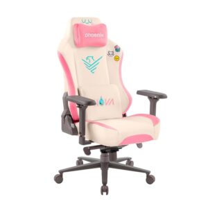 Silla Gaming Phoenix Nova Cuero Cream Edition White pink - Imagen 2