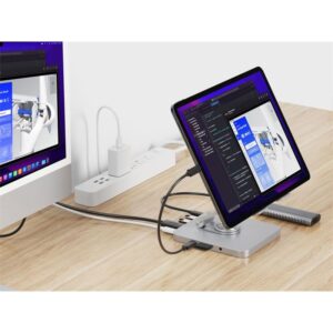 Soporte + Dock Usb-c Conceptronic Hdmi Usb-c Pd 100w Usb Microsd Silver - Imagen 4