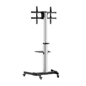 Soporte Tv Monitor Aisens Suelo Con Ruedas 37-86 50Kg Black Silver - Imagen 2