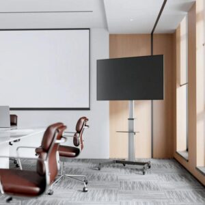 Soporte Tv Monitor Aisens Suelo Con Ruedas 37-86 50Kg Black Silver - Imagen 7