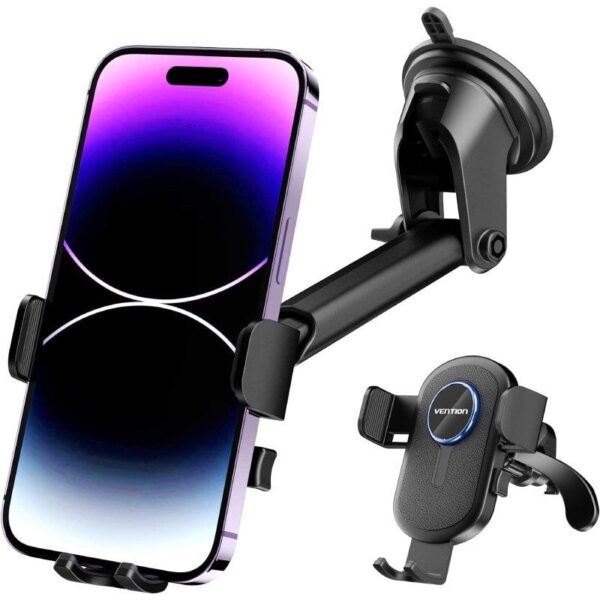 Soporte Vention Kcvb0 Coche Para Smartphone 4.7-7.2 Ventosa Black